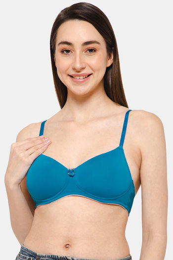 Buy Intimacy Padded Non Wired Medium Coverage T-Shirt Bra - Sky Blue